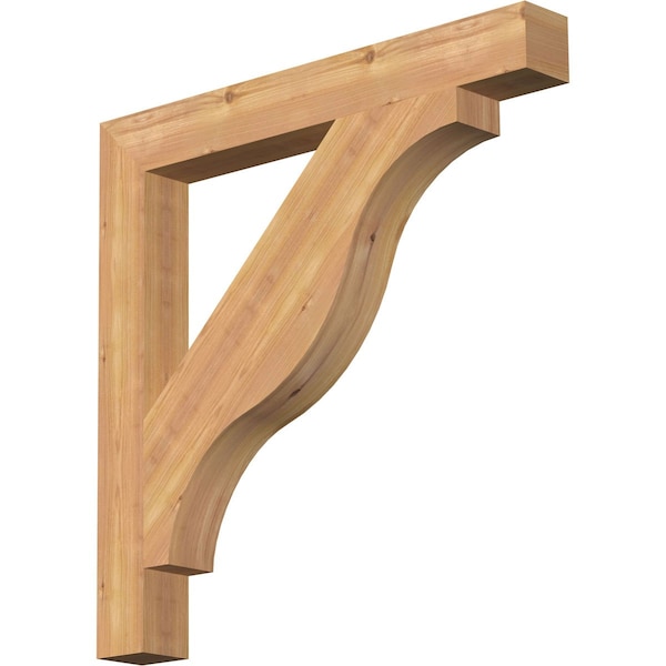 Ekena Millwork Funston Block Smooth Bracket, Western Red Cedar, 3 1/2"W x 30"D x 30"H BKT04X30X30FST05SWR - main